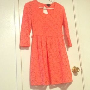 Bright salmon party dress